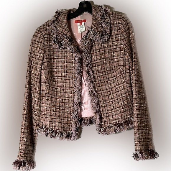 Classic Tweed jacket -10 never worn ABS with inside hooks - Picture 10 of 10